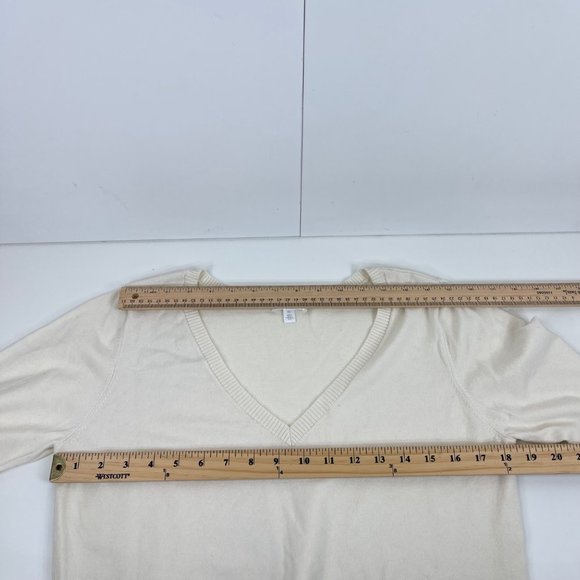 Abound Off White Basic V-Neck Long Sleeve Pullover Knit Sweater Size XXL - Picture 8 of 9